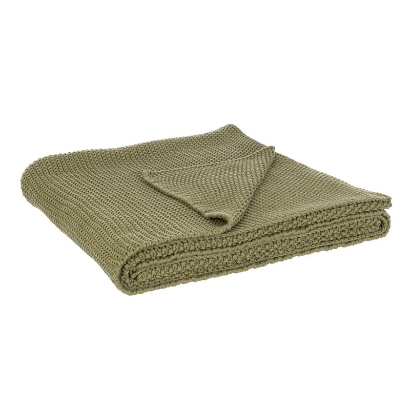 Coperta in cotone verde oliva